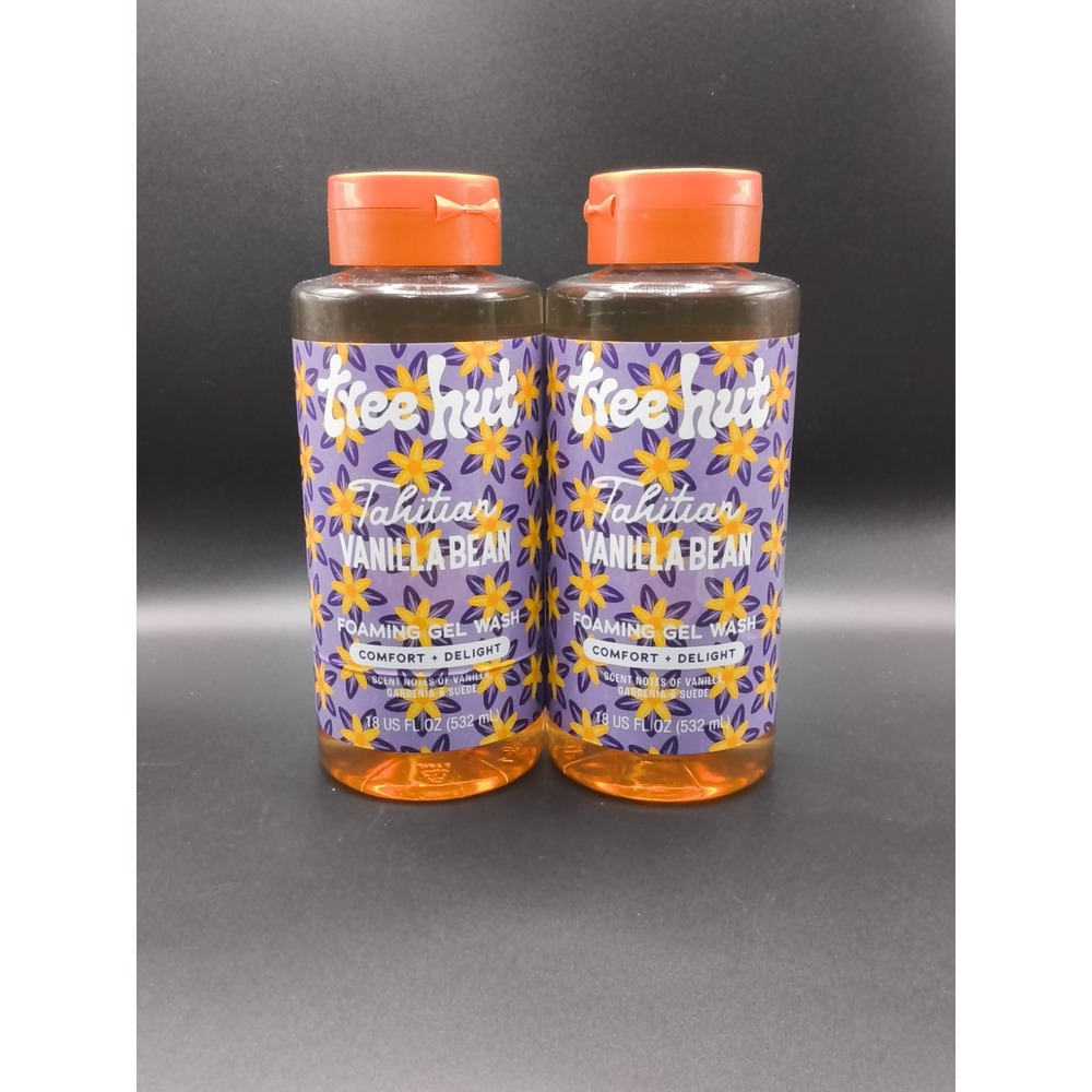 [Set Of 2] Tree Hut TAHITIAN VANILLA BEAN Gel Body Wash 18 oz. Brand New SEALED.